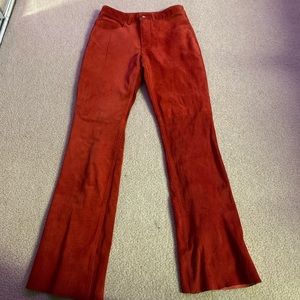 Red flared pants
